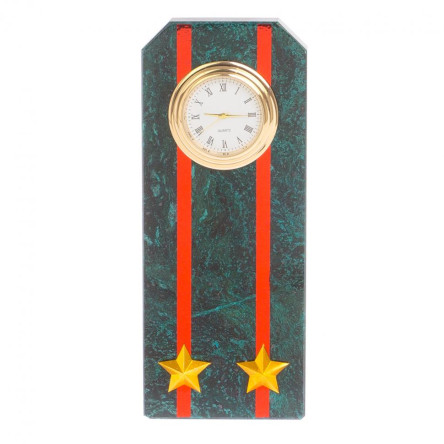 Подарочные часы "Погон подполковник ВС" камень змеевик