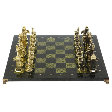 Шахматы настольные &quot;Нефтяники&quot; 44х44 см змеевик