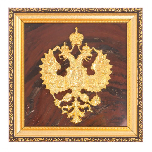 Панно "Герб России" яшма багет —