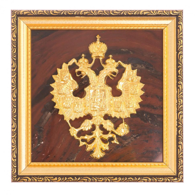 Панно "Герб России" яшма багет