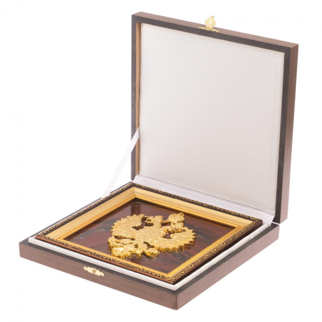 Панно "Герб России" яшма багет