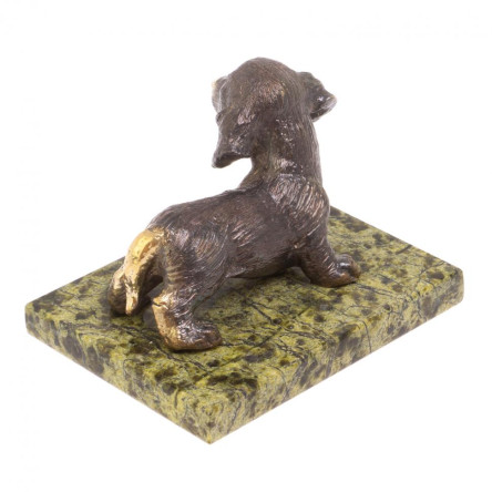 Статуэтка из бронзы "Такса" змеевик