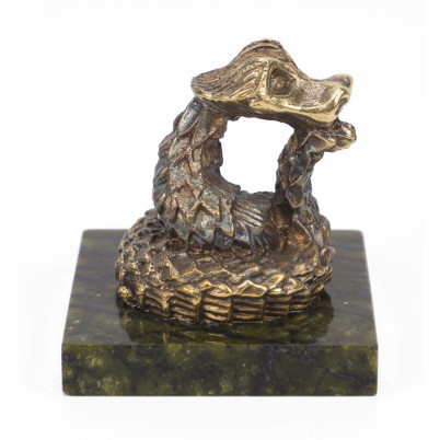 Статуэтка из бронзы на подставке из змеевика &quot;Удав&quot;