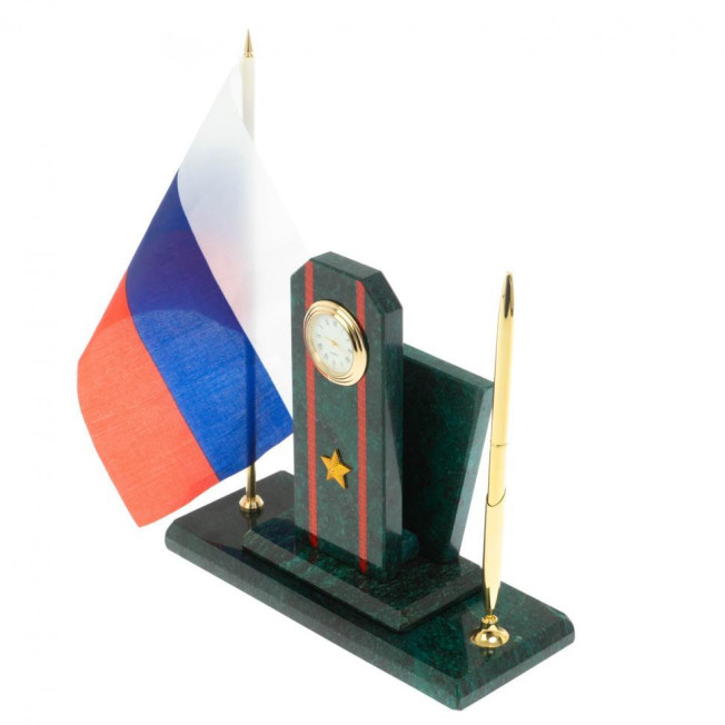 Настольный набор &quot;Погон майор ВС&quot; змеевик