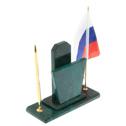 Настольный набор &quot;Погон майор ВС&quot; змеевик