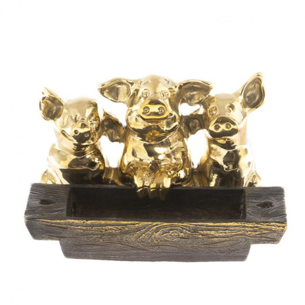 Пепельница из бронзы "Три поросенка"