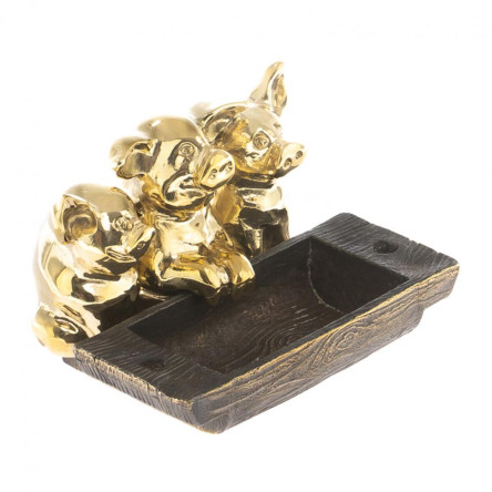 Пепельница из бронзы "Три поросенка"