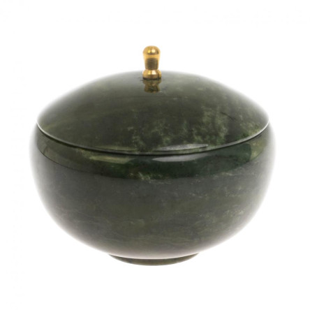 Медовница / сахариница из нефрита 10х10х9 см