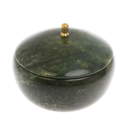 Медовница / сахариница из нефрита 10х10х9 см