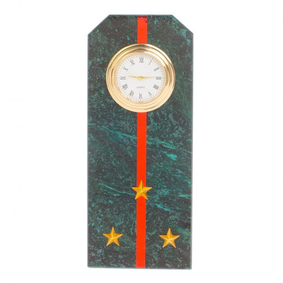 Подарочные часы "Погон старший лейтенант ВС" камень змеевик