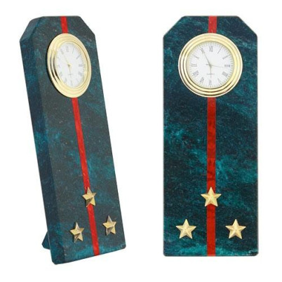 Подарочные часы "Погон старший лейтенант ВС" камень змеевик