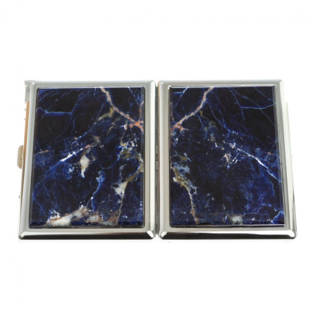 Портсигар на 10 сигарет с зажигалкой камень содалит