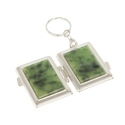 Складное зеркало брелок из нефрита прямоугольное