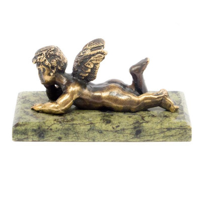 Статуэтка из бронзы и змеевика &quot;Ангелок&quot;