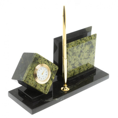 Настольный мини-набор из змеевика &quot;Куб&quot;