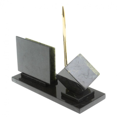 Настольный мини-набор из змеевика &quot;Куб&quot;