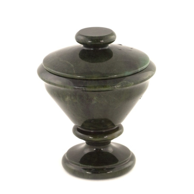 Сахарница из натурального камня нефрит