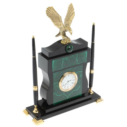 Настольный мини набор с ручками "Горный орёл" малахит