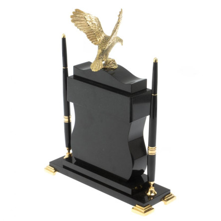 Настольный мини набор с ручками "Горный орёл" малахит