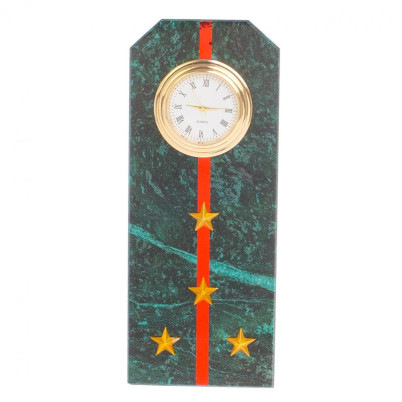 Подарочные часы "Погон капитан ВС" камень змеевик