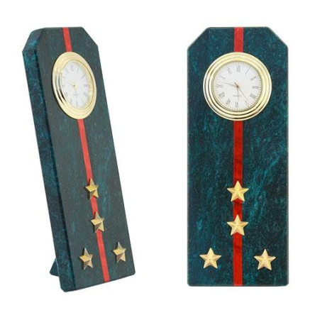 Подарочные часы "Погон капитан ВС" камень змеевик