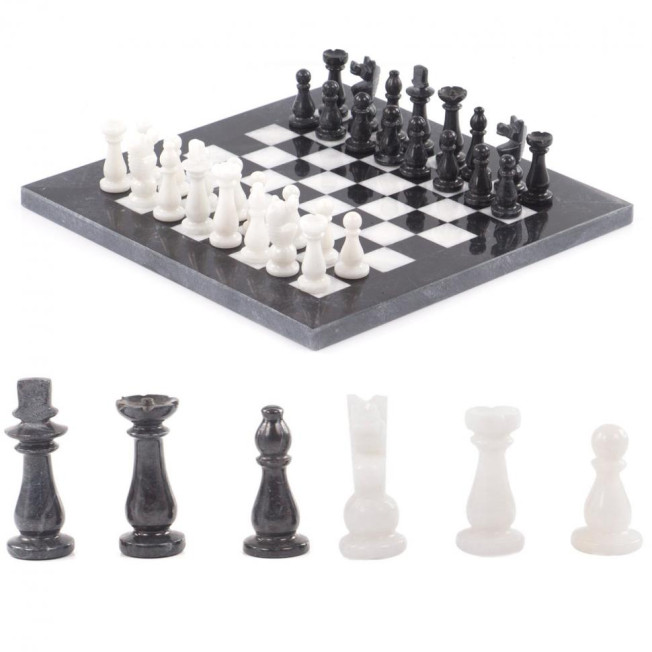 Настольные шахматы "Классические" камень мрамор 25х25 см
