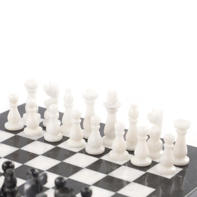 Настольные шахматы "Классические" камень мрамор 25х25 см