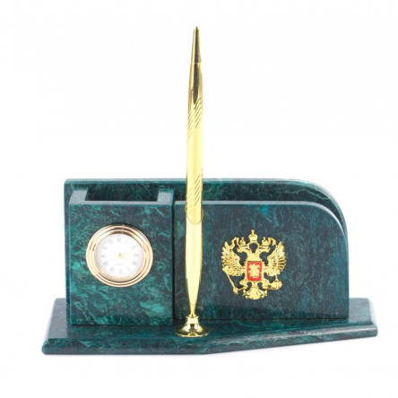 Настольный мини-набор из змеевика "Герб"