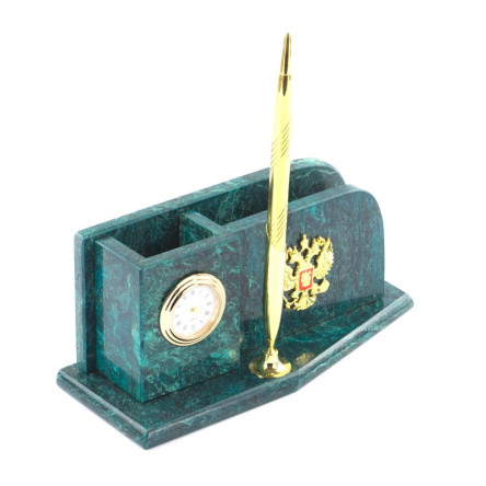 Настольный мини-набор из змеевика "Герб"