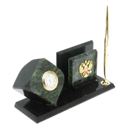 Мини-набор Куб с визитницей из змеевика