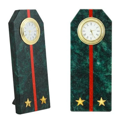 Подарочные часы "Погон лейтенант ВС" камень змеевик