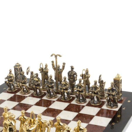 Шахматы подарочные &quot;Нефтяники&quot; 44х44 см лемезит мрамор