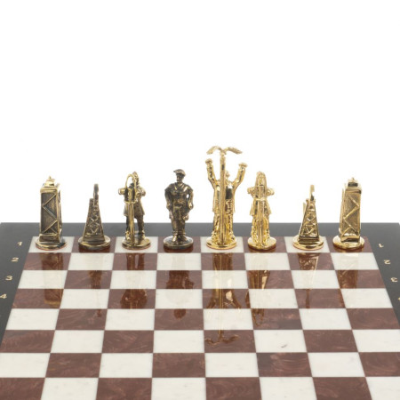 Шахматы подарочные &quot;Нефтяники&quot; 44х44 см лемезит мрамор