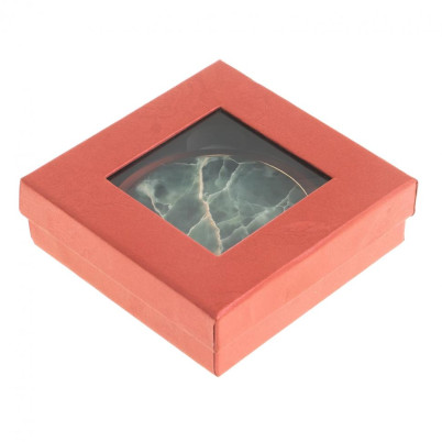 Зеркало круглое из камня офит цвет золото