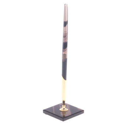 Ручка из обсидиана на подставке черная