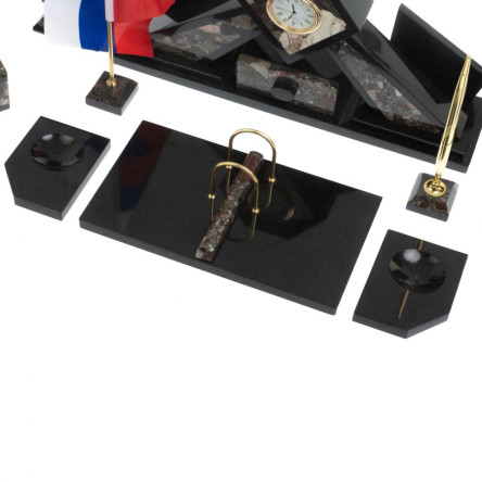 Письменный набор "Алмаз" из камня конгломерат