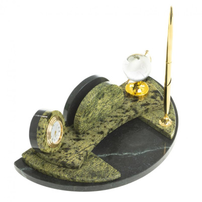 Настольный мини-набор &quot;Глобус&quot; камень змеевик