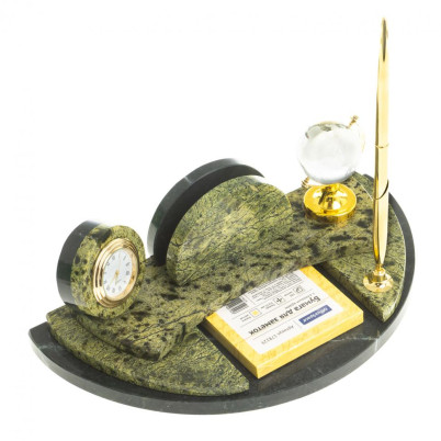 Настольный мини-набор &quot;Глобус&quot; камень змеевик