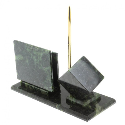 Письменный набор &quot;Герб РФ&quot; камень змеевик