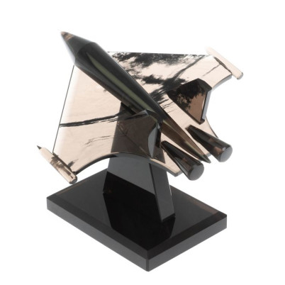 Сувенир &quot;Самолет СУ - 30&quot; из черного обсидиана