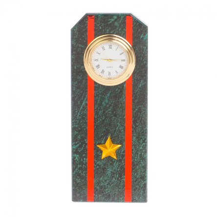 Подарочные часы "Погон майор ВС" камень змеевик