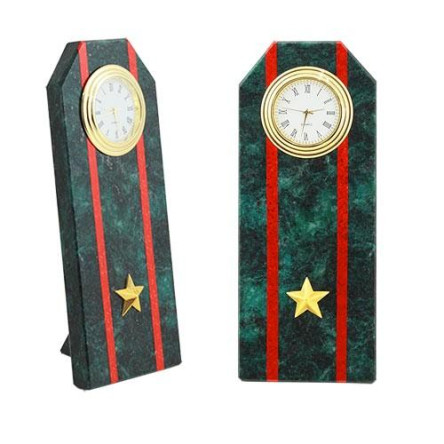 Подарочные часы "Погон майор ВС" камень змеевик