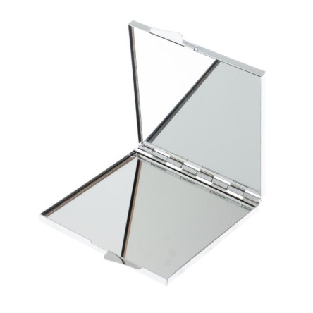 Зеркало квадратное карманное из малахита с хризоколлой цвет серебро