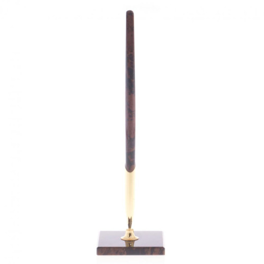 Ручка из обсидиана на подставке коричневая —