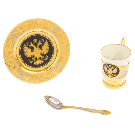 Кофейный набор "Герб РФ" 80 мл с чернением Златоуст