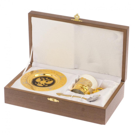 Кофейный набор "Герб РФ" 80 мл с чернением Златоуст