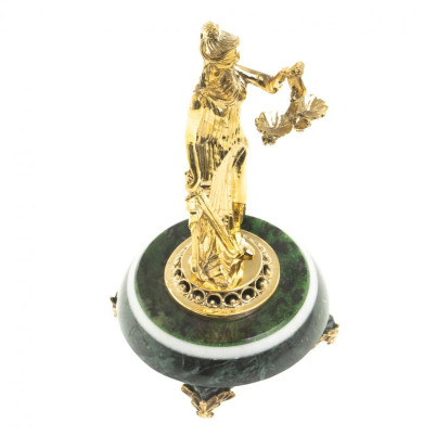 Статуэтка из бронзы &quot;Фемида&quot; на подставке из змеевика