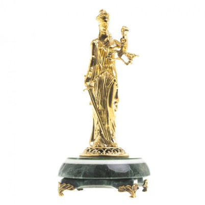 Статуэтка из бронзы &quot;Фемида&quot; на подставке из змеевика