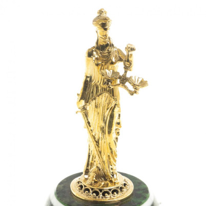 Статуэтка из бронзы &quot;Фемида&quot; на подставке из змеевика