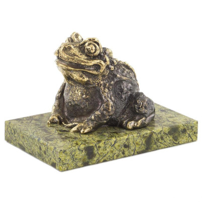 Статуэтка &quot;Жаба&quot; змеевик бронза